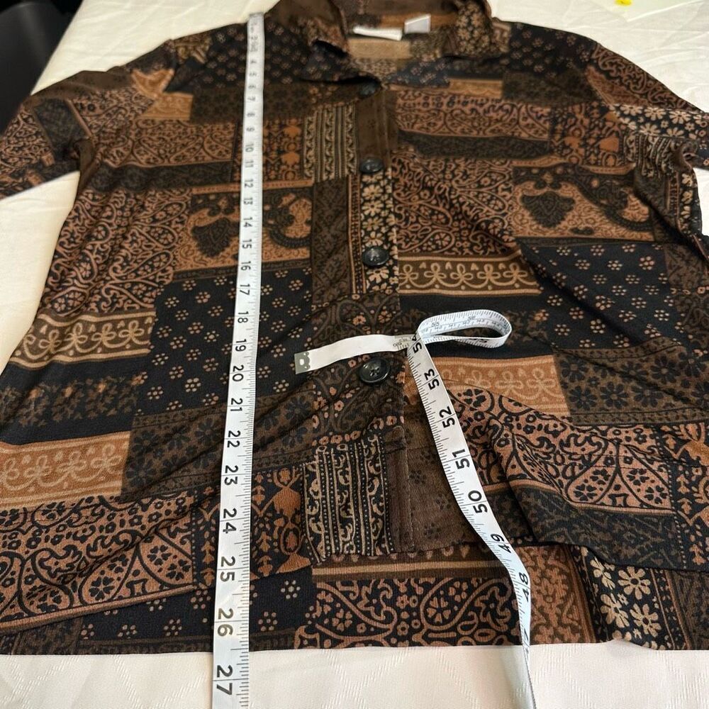 Vintage Jaclyn Smith Boho Patchwork Button Front … - image 7